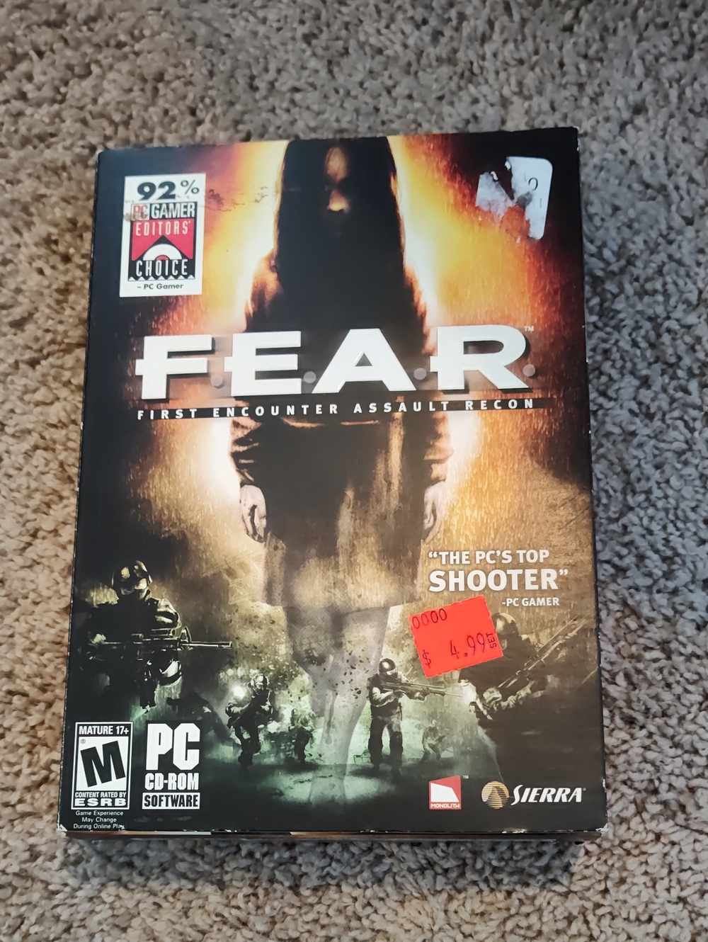 F.E.A.R. PC Game - Black & Orange Cover